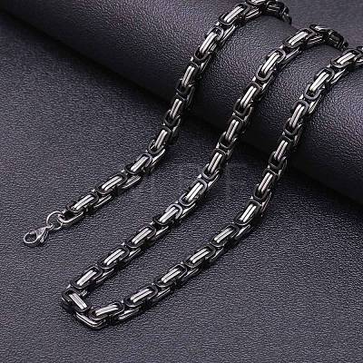 Titanium Steel Byzantine Chains Necklaces for Men FS-WG56795-158-1