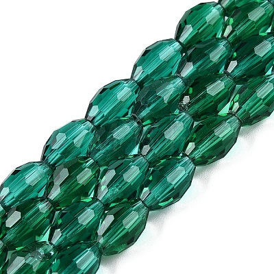 Transparent Glass Beads Strands EGLA-A037-T6x8mm-D11-1