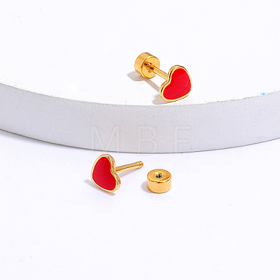 Heart Stainless Steel Stud Earring NR5432-02-1