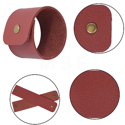 12Pcs PU Leather Napkin Rings AJEW-CL0005-81B-1