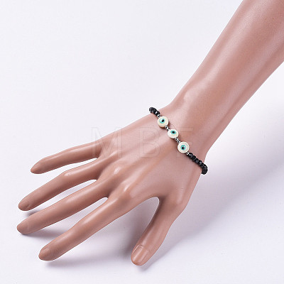 Glass Beads Stretch Bracelets BJEW-JB04756-03-1