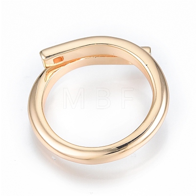 Brass Wire Wrap Open Cuff Ring for Women RJEW-T001-95G-1