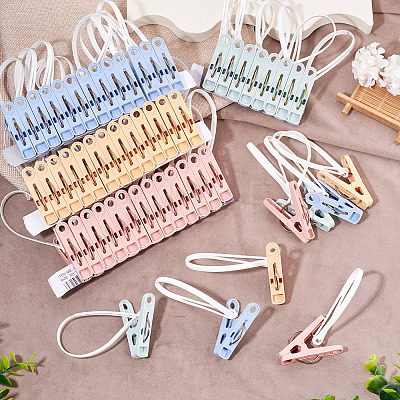 60Pcs 4 Colors Plastic Clothespin KY-TA0001-64-1