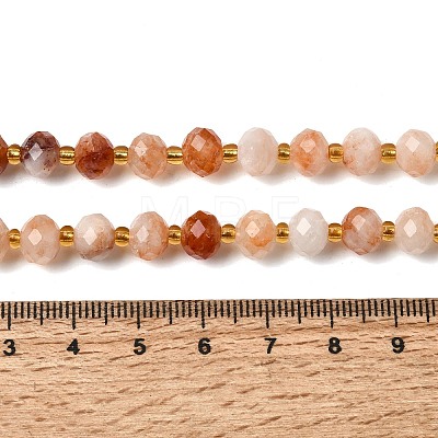 Natural Red Hematoid Quartz/Ferruginous Quartz Beads Strands G-D105-B07-1