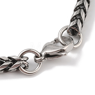 304 Stainless Steel Wheat Chain Bracelets for Men BJEW-B096-36A-AS-1