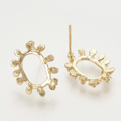 Brass Ear Stud Findings X-KK-T027-106G-1