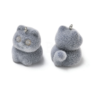 Flocking Opaque Resin Pendants RESI-F064-A13-1
