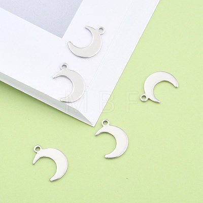 Tarnish Resistant Crescent Moon Stainless Steel Charms Pendants STAS-Q168-06-1