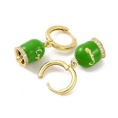 Bell Brass & Enamel Hoop Earrings for Women EJEW-U015-25G-C-1