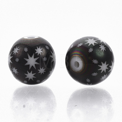 Christmas Electroplate Glass Beads EGLA-R113-07H-1