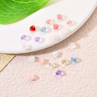 20Pcs Transparent Spray Painted Glass Beads GLAA-YW0001-09-1