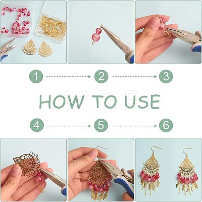 Unicraftale DIY Filigree Dangle Earring Making Kit DIY-UN0003-34-1