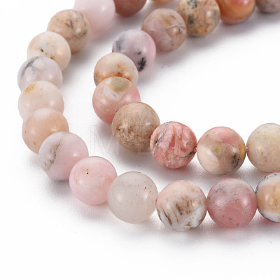 Natural Pink Opal Beads Strands G-R446-8mm-09-1