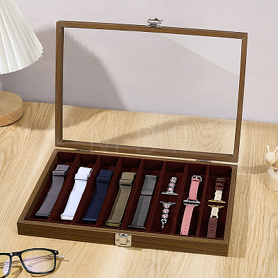 Wood Jewelry Necklace Organizer Display Boxes CON-WH0107-79-1