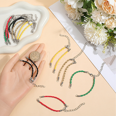 30Pcs Braided PU Leather Cord Bracelet Making MAK-SC0001-30A-1