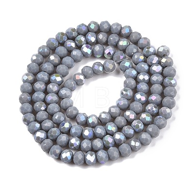 Electroplate Opaque Solid Color Glass Beads Strands EGLA-A044-P4mm-L10-1