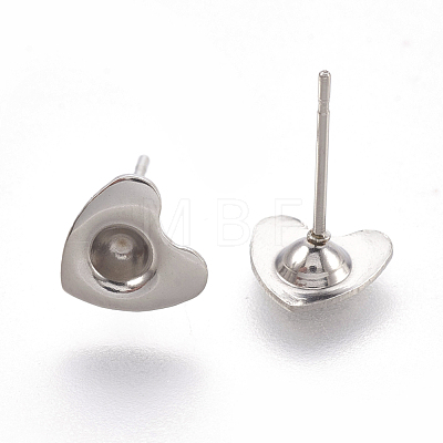 304 Stainless Steel Ear Stud Components X-STAS-G187-09P-1