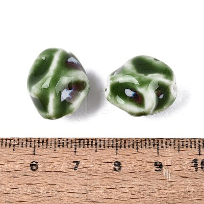 Vintage Handmade Porcelain Wrinkle Beads PORC-Q006-09D-1