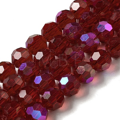 Electroplate Transparent Glass Beads Strands EGLA-A035-T8mm-L02-1