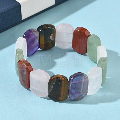 Natural Mixed Stone Beads Stretch Bracelets for Women Men BJEW-I323-02J-1