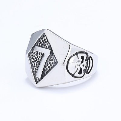 Punk Style 316L Stainless Steel Finger Rings for Men FS-WG96F45-02-1