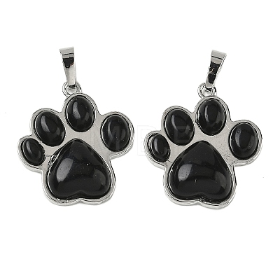 Natural Obsidian Pendants X-G-B194-02P-07-1