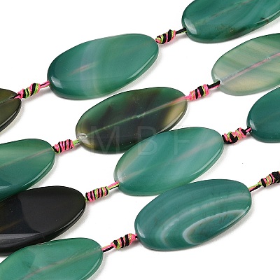 Natural Banded Agate Beads Strands G-F825-H01-02B-1