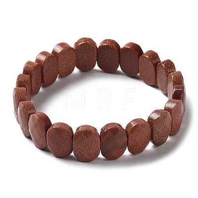 Synthetic Goldstone Beaded Stretch Bracelet G-E010-01-09-1