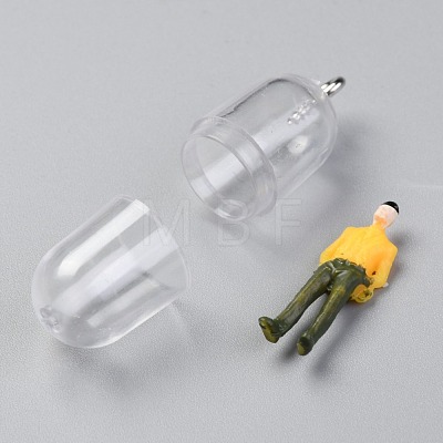 Plastic Mini Capsule Pendants KY-B001-01-1
