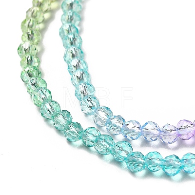 Transparent Gradient Color Glass Beads Strands GLAA-H021-01B-16-1