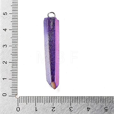 Electroplated Natural Quartz Pendants G-P315-B01-01P-1