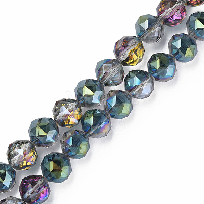 Electroplate Transparent Glass Beads Strands EGLA-N002-34A-D02-1