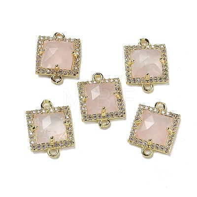 Natural Rose Quartz Faceted Square Links G-I375-03G-08-1