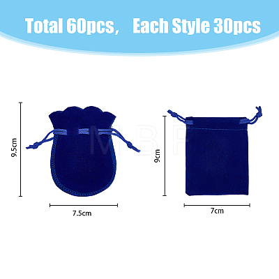 60Pcs 2 Style Velvet Bags TP-HY0001-12-1