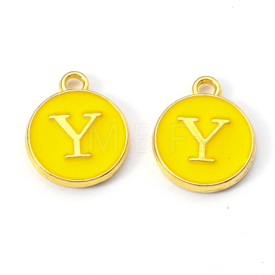 Golden Plated Alloy Enamel Charms ENAM-S118-09Y-1