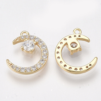 Brass Micro Pave Cubic Zirconia Charms KK-T038-507A-1