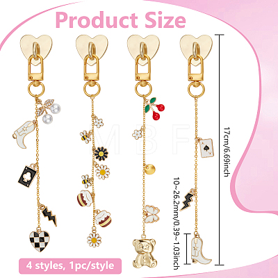 4Pcs Alloy Enamel Pendant Decorations HJEW-PH02418-1