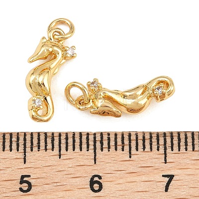 Brass Micro Pave Clear Cubic Zirconia Charms KK-Q085-04F-G-1