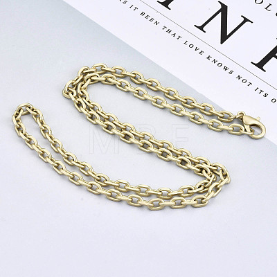 Brass Cable Chains Necklace Making MAK-N034-004B-MG-1