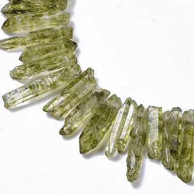 Natural Crackle Quartz Crystal Dyed Beads Strands G-I345-04A-1