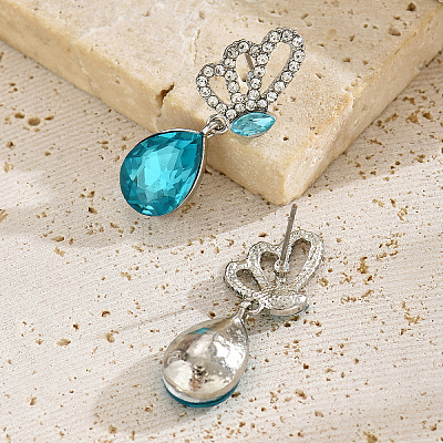 Elegant Alloy Butterfly with Teardrop Dangle Stud Earrings TF5032-1