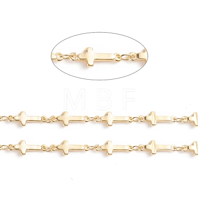 3.28 Feet Brass Sideways Cross Link Chains X-CHC-E021-10A-1