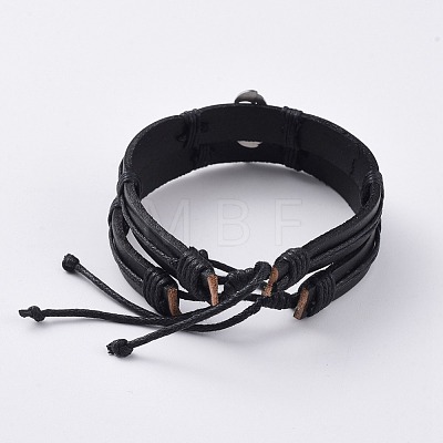 Cowhide Leather Cord Bracelets BJEW-JB04770-1