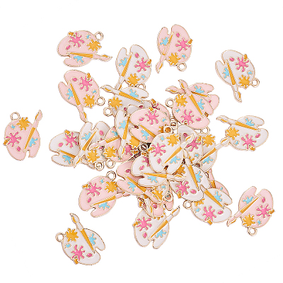 40Pcs 2 Colors Alloy Pendants ENAM-CJ0001-90-1