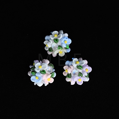 Luminous Polymer Clay Rhinestone Beads CLAY-U002-01G-1