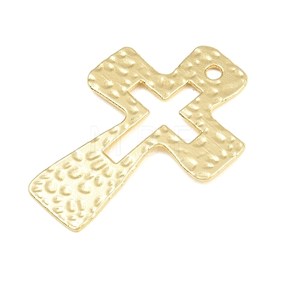 Textured Brass Connector Charm KK-CBA95AE-02C-G-1