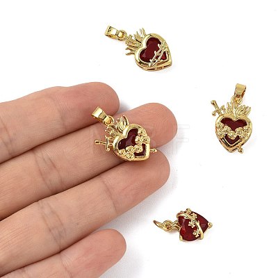 4Pcs 4 Styles Brass & Glass Pendants KK-FS0001-83-1