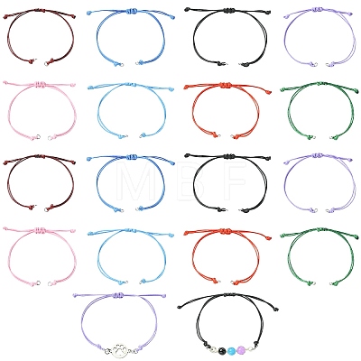 40Pcs 8 Colors Waxed Polyester Cord Bracelets Making AJEW-CJ00017-1