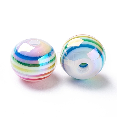 Stripe Resin Beads RESI-B014-01B-10-1