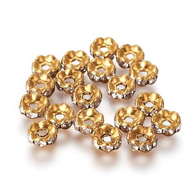 Brass Rhinestone Spacer Beads RB-A014-L5mm-01C-1